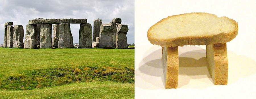 (l) stonehenge / (r) j newton . french bread henge 2009
